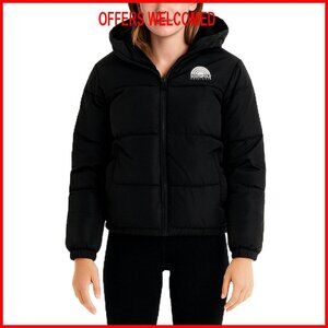 Water Resistant Puffer Jacket with Hood - Winter Coat for Women S-XL